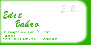 edit bakro business card